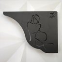 Ver imagem 3 de Mãos Francesas Pretas 20cm Silhueta Mulher Ornamentada em Aço Zarg
