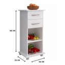 Ver imagem 3 de Balcão 2 Gavetas 2 Nichos para Frutas Armário De Cozinha Bebedouro Gaveteiro Com Rodinhas