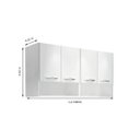 Ver imagem 3 de Módulo Aéreo 4 Portas 1,20m Armário Parede Cozinha Multiuso