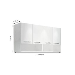 Módulo Aéreo 4 Portas 1,20m Armário Parede Cozinha Multiuso - 3