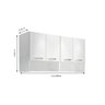 Módulo Aéreo 4 Portas 1,20m Armário Parede Cozinha Multiuso - 3