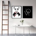 Ver imagem 2 de Kit 2 Quadros Decorativos Panda Love 24x18cm:Madeira preta