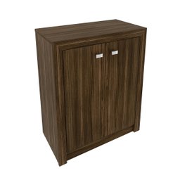 Armário Balcão para Escritório Baixo 60cm 2 Portas Me4103 Tecno Mobili - Nogal - 2