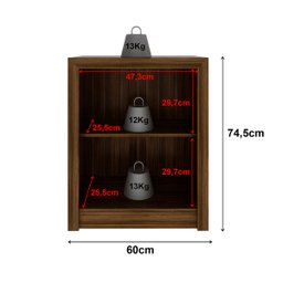 Armário Balcão para Escritório Baixo 60cm 2 Portas Me4103 Tecno Mobili - Nogal - 5