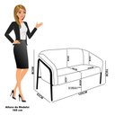 Ver imagem 4 de Sofá Namoradeira Stella Industrial Alta Dourada Sintético Pu Nozes Linho D03 - D’Rossi