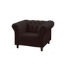 Poltrona Decorativa Maggiore Couro Marrom Café - Gran Belo - 1