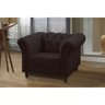 Poltrona Decorativa Maggiore Couro Marrom Café - Gran Belo - 2