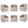 Kit 6 Poltronas para Recepção Clínica Médica - Balaqui Decor Cor:Courino Bege - 1