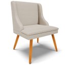Ver imagem 7 de Kit 2 Cadeiras Decorativas Sala de Jantar Pés Palito de Madeira Firenze Veludo Luxo Prata/Natural G1