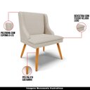 Ver imagem 4 de Kit 2 Cadeiras Decorativas Sala de Jantar Pés Palito de Madeira Firenze Veludo Luxo Prata/Natural G1
