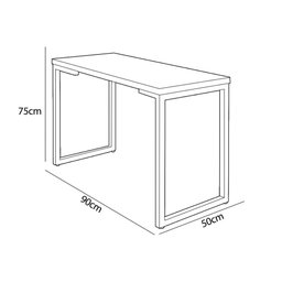 Mesa para Computador Industrial Preto 90cm Base Metálica Preta - Vallisa Decor - 4