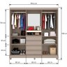 Guarda Roupa Fortaleza II com 2 Portas de Correr e 4 Gavetas Bartira - 5