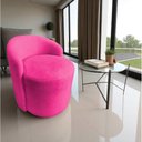 Ver imagem 7 de Poltrona Decorativa Yara Orgânica Veludo Rosa Pink