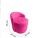 Ver imagem 6 de Poltrona Decorativa Yara Orgânica Veludo Rosa Pink