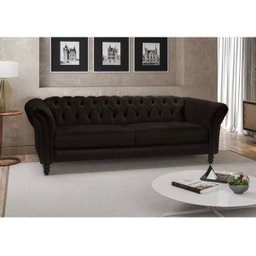 Sofá 4 Lugares Maggiore 2,60M Couro Marrom Brilho - Gran Belo - 2