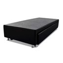 Ver imagem 2 de Cama Box Bicama Auxiliar Solteiro Sintético Espuma 8cm 88x188x40 Preto