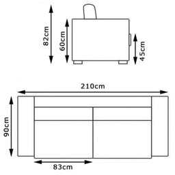 Sofá 3 Lugares Domini 2,10M Couro Avelã - Minuano - 2