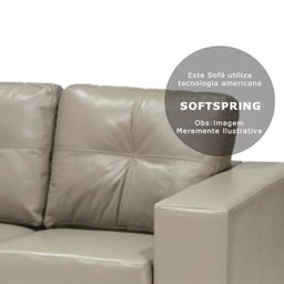 Sofá 3 Lugares Domini 2,10M Couro Avelã - Minuano - 4