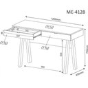 Ver imagem 6 de Mesa para Escritório Pés Retrô 2 Gavetas ME4128 Tecno Mobili - Carvalho