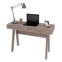 Ver imagem 2 de Mesa para Escritório Pés Retrô 2 Gavetas ME4128 Tecno Mobili - Carvalho