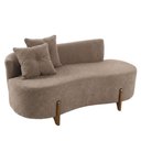 Ver imagem 2 de Sofá Orgânico 2 Lugares com 2 Almofadas Curvo Sala Recepção Boucle Cappucino - Montanaris Decor