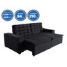 Sofá Londres 290cm Retrátil Reclinável Preto – WS - 2