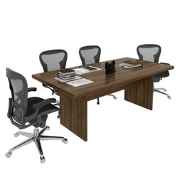 Mesa para Escritório de Reunião 2,00x1,00m Cor Nogal Me4119 Tecno Mobili - 2