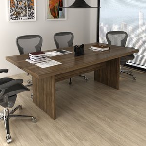 Mesa para Escritório de Reunião 2,00x1,00m Cor Nogal Me4119 Tecno Mobili