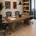 Ver imagem 1 de Mesa de Reunião para Escritório 6 Lugares 200x100cm ME4119 Nogal- Tecno Mobili