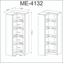 Ver imagem 4 de Armário de Canto 68x68cm com 4 Prateleiras ME4132 Amêndoa - Tecno Mobili