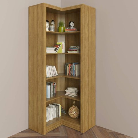 Armário de Canto Aberto com 6 Prateleira Me4132 Tecno Mobili - Amêndoa