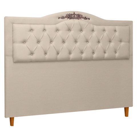 Cabeceira Estofada Provençal 160cm para Cama Box Queen Linho - Sofa Store:linho Bege