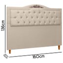 Ver imagem 4 de Cabeceira Estofada Provençal 160cm para Cama Box Queen Linho - Sofa Store:linho Bege