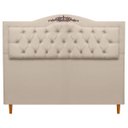 Ver imagem 2 de Cabeceira Estofada Provençal 160cm para Cama Box Queen Linho - Sofa Store:linho Bege