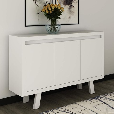 Balcão Multiuso Buffet Aparador 3 Portas Me4120 Tecno Mobili - Branco