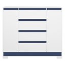 Ver imagem 3 de Cômoda Sapateira Atena 2 Portas e 4 Gavetas Quadriflex Branco-Azul - Móveis Albatroz