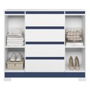 Ver imagem 4 de Cômoda Sapateira Atena 2 Portas e 4 Gavetas Quadriflex Branco-Azul - Móveis Albatroz