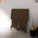 Ver imagem 3 de Mesa Escrivaninha Dobrável com Rodízio Cor Nogal Me4117 Tecno Mobili
