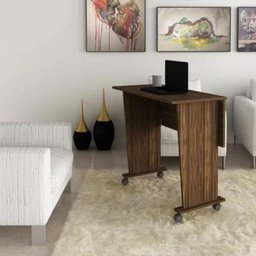 Mesa Escrivaninha Dobrável com Rodízio Cor Nogal Me4117 Tecno Mobili - 1 Mesa Escrivaninha Dobrável com Rodízio Cor Nogal Me4117 Tecno Mobili - 1