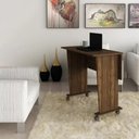 Ver imagem 1 de Mesa Escrivaninha Dobrável com Rodízio Cor Nogal Me4117 Tecno Mobili