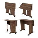 Ver imagem 2 de Mesa Escrivaninha Dobrável com Rodízio Cor Nogal Me4117 Tecno Mobili