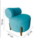 Ver imagem 6 de Poltrona Decorativa Mônaco Veludo Azul Turquesa
