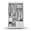 Ver imagem 3 de Roupeiros Solteiro 4 Portas 2 Gavetas Primacy Branco Batrol