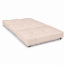 Ver imagem 2 de Puff Cama Dobravel 90cm Solteiro com Rodizios e Almofada Cor: Suede Nude