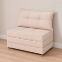 Ver imagem 3 de Puff Cama Dobravel 90cm Solteiro com Rodizios e Almofada Cor: Suede Nude