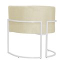 Ver imagem 4 de Poltrona Luana Suede Marfim Base Branca Sala Luxo - Fm