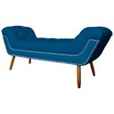 Ver imagem 4 de Recamier Calçadeira Estofado Sienna Casal 140 cm Suede Azul Royal