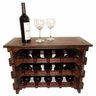 Adega Vinho Madeira 15 Garrafas Com Mesinha Cor Embuia C05 - 1
