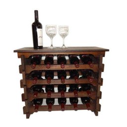Adega Vinho Madeira 20 Garrafas Tipo Mesinha Cor Embuia C05 - 1
