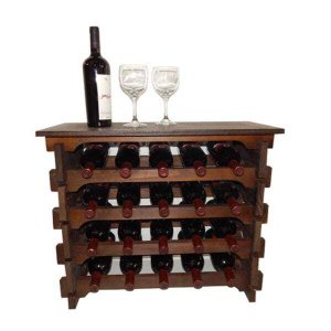 Adega Vinho Madeira 20 Garrafas Tipo Mesinha Cor Embuia C05